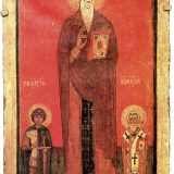 «Иоанн Лествичник, Георгий и Власий» Вторая половина XIII века, Новгород